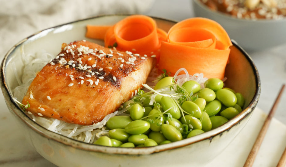 Glass Noodle Bowl with Wild Alaska Salmon